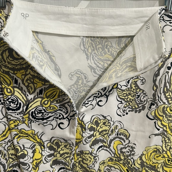 Ann Taylor White & Yellow Print Madison Skirt, Size 8P - Picture 4 of 7